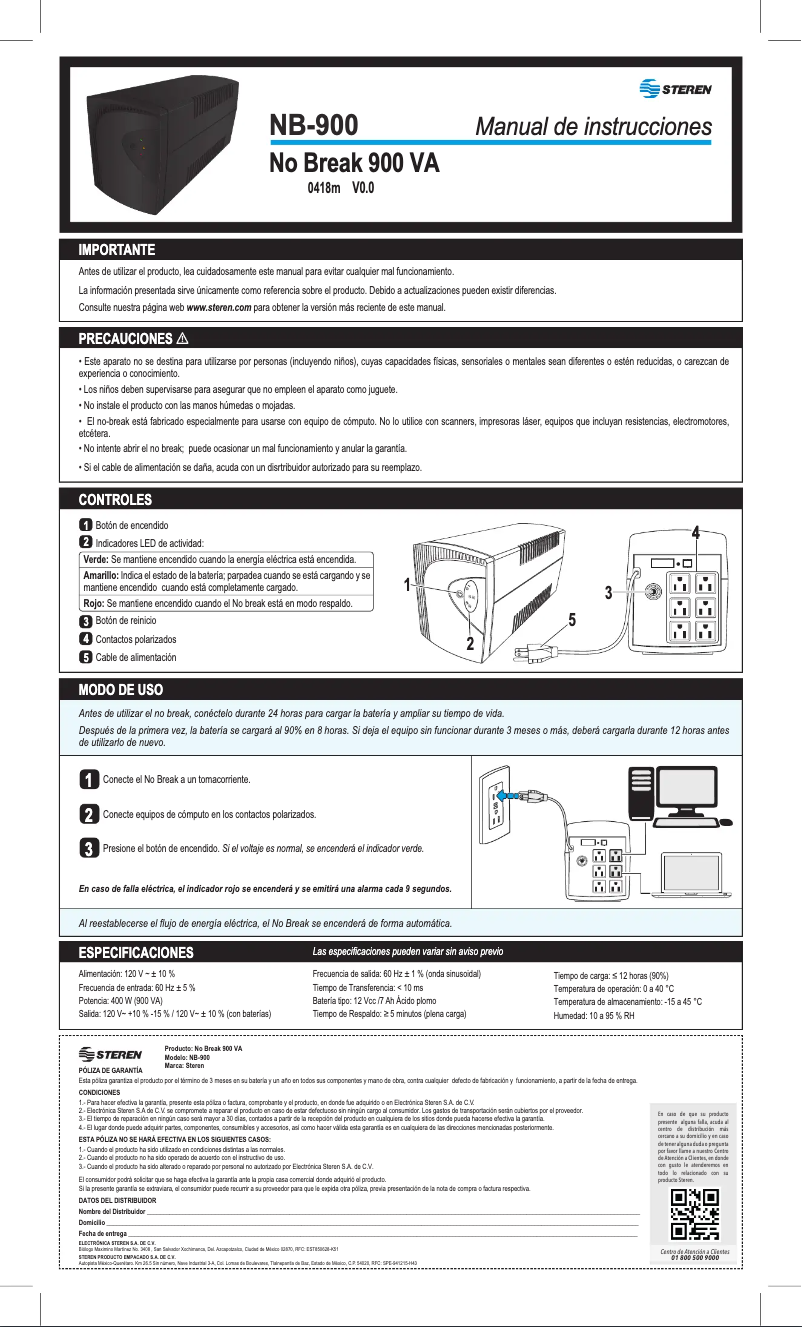 Image de la première page du manuel de l'appareil NB-900