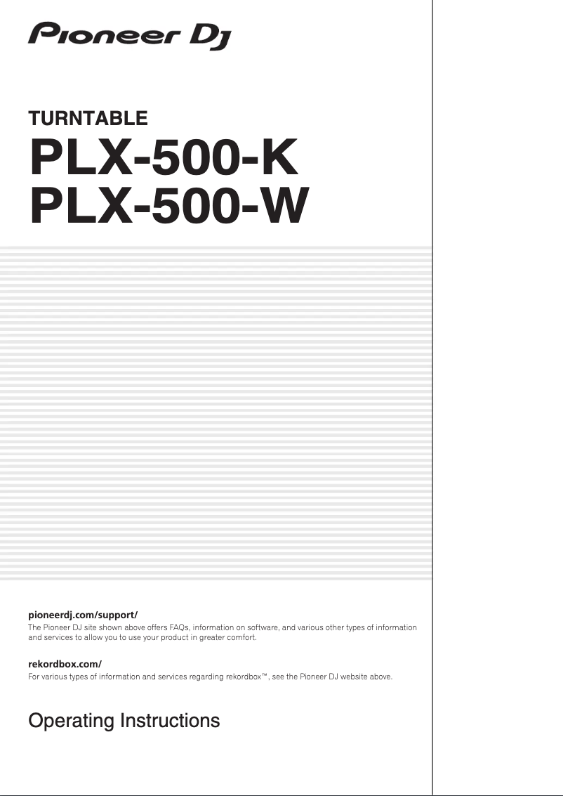 Image de la première page du manuel de l'appareil PLX-500-K