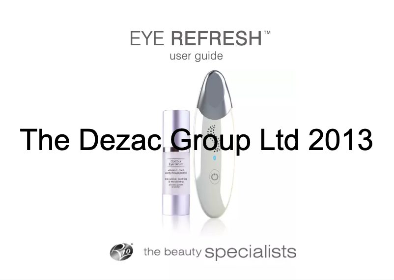 Image de la première page du manuel de l'appareil Eye Refresh SKDS