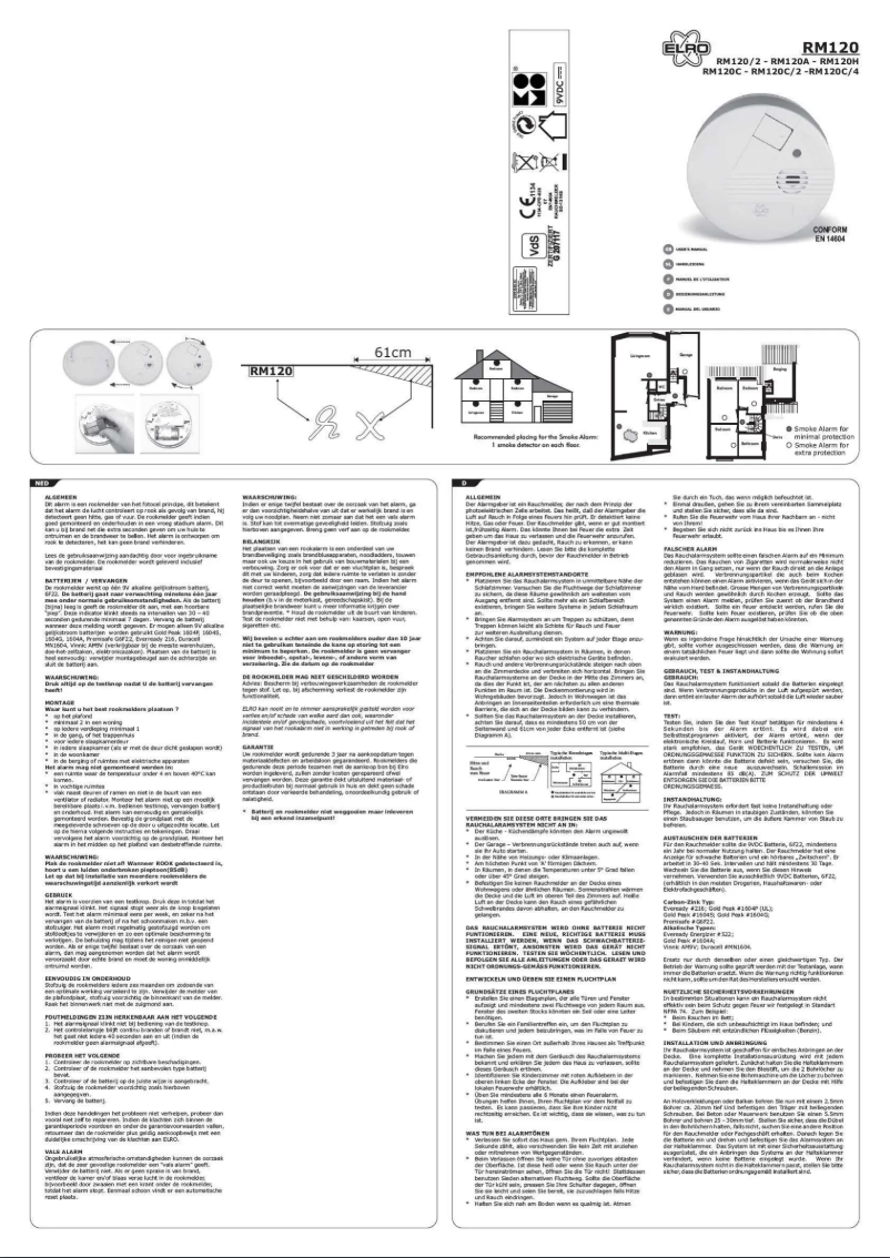 Page n°1 - Manuel utilisateur Elro RM120H