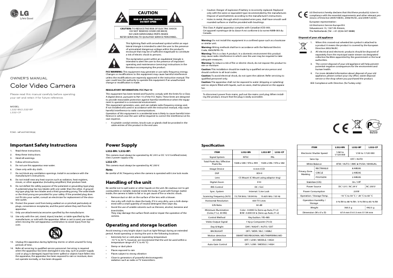 Image de la première page du manuel de l'appareil L332