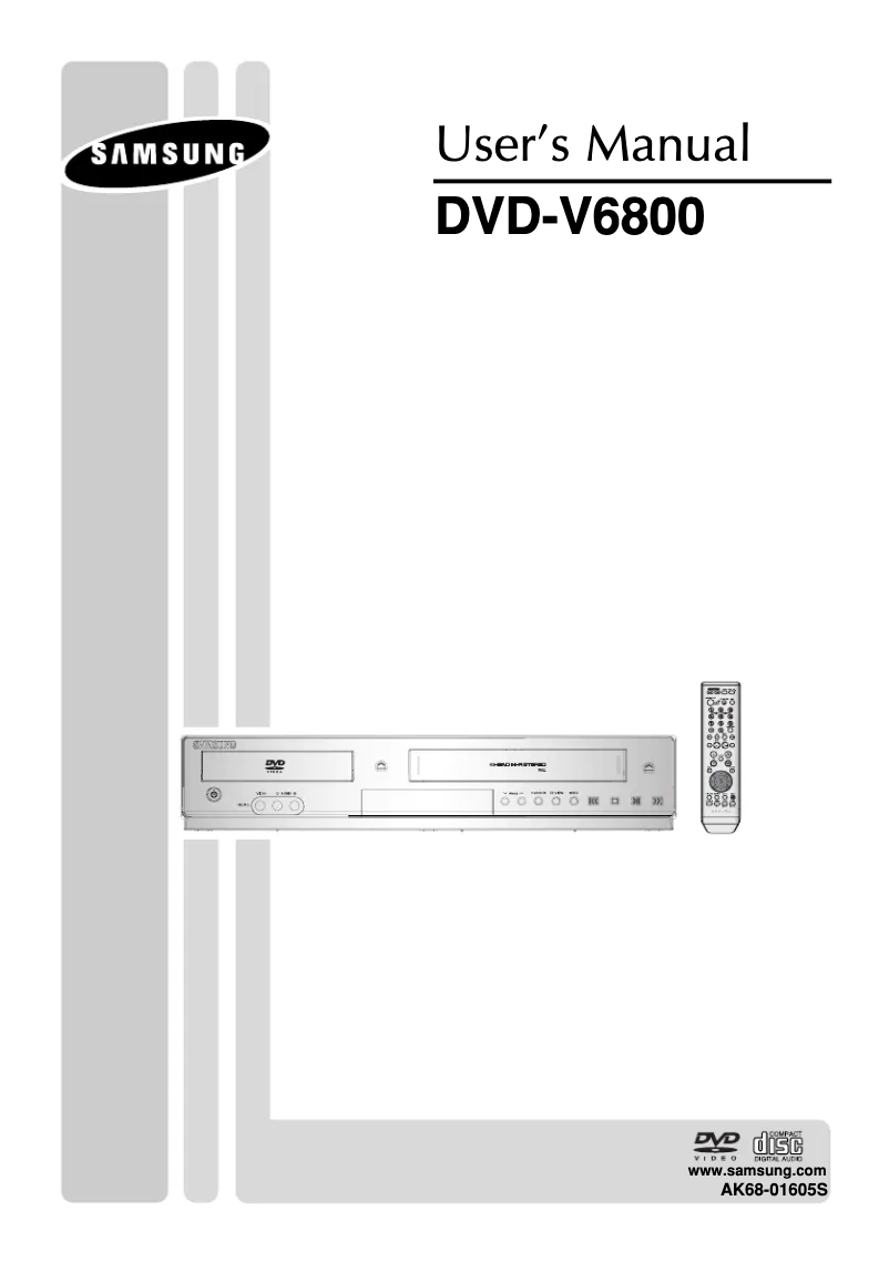Page n°1 - Manuel utilisateur Samsung DVD-V6800