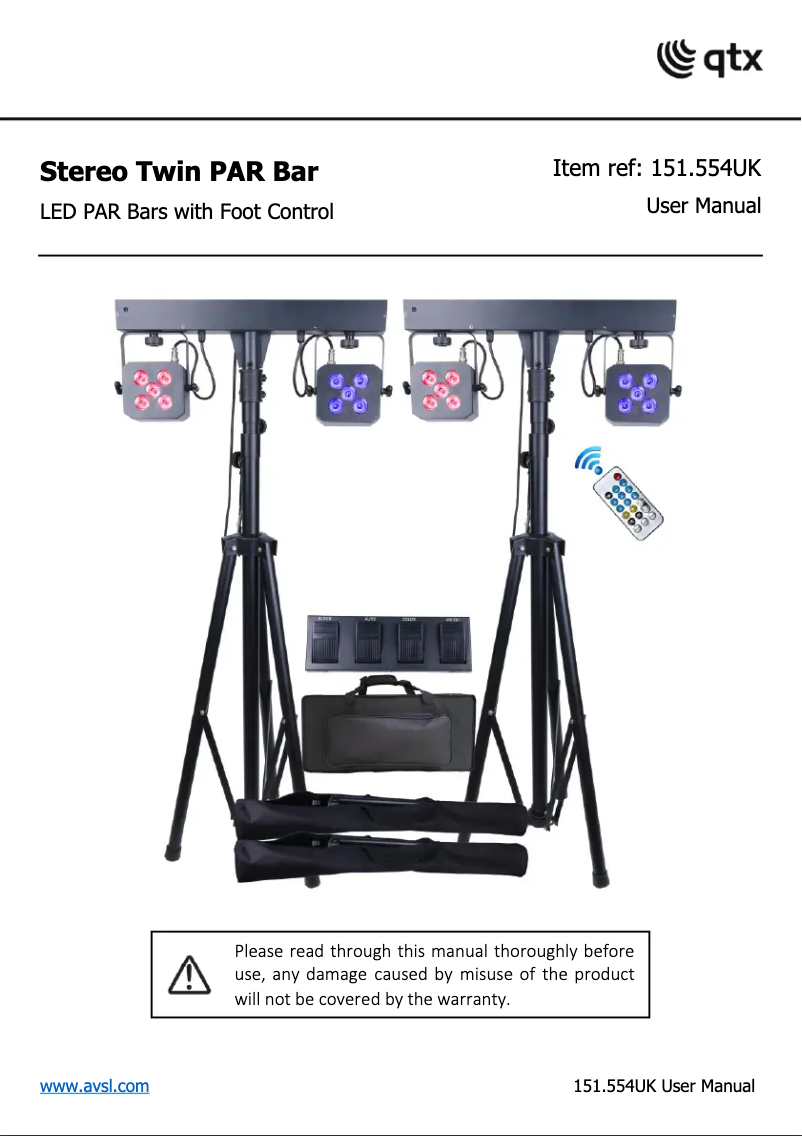 Page 1 de la notice Manuel utilisateur Qtx Stereo Bar