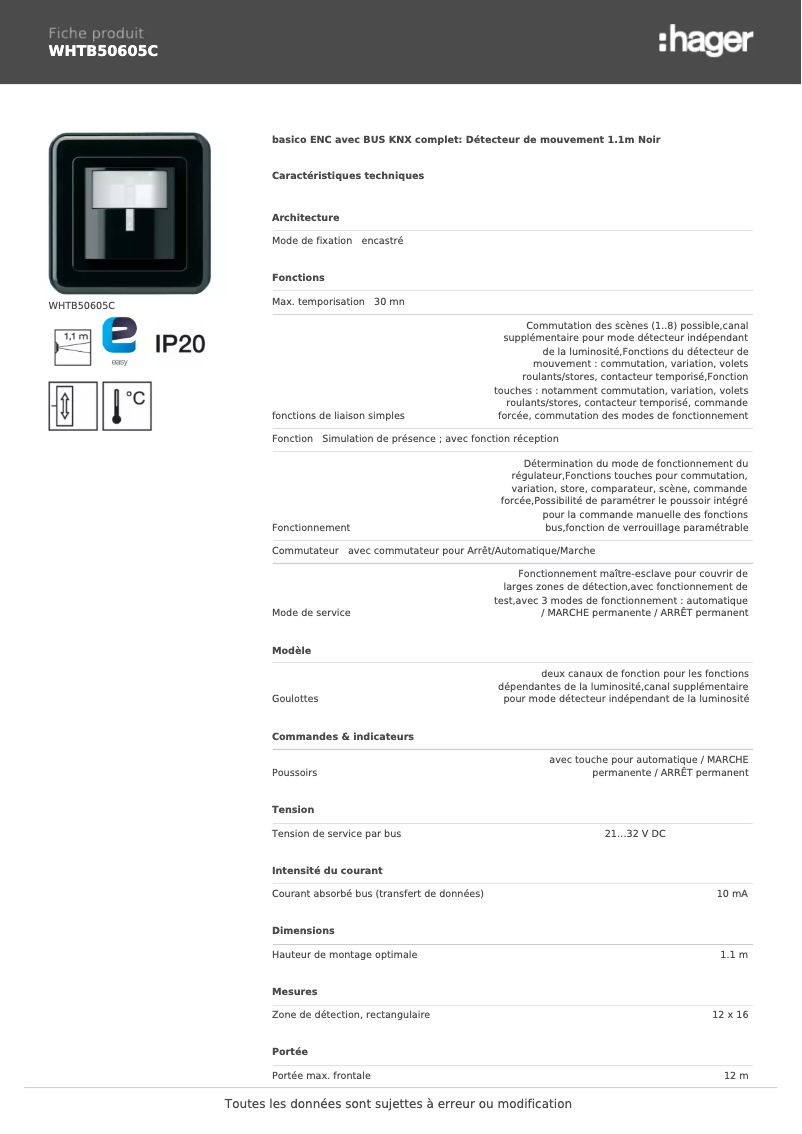 Image de la première page du manuel de l'appareil WHTB50605C