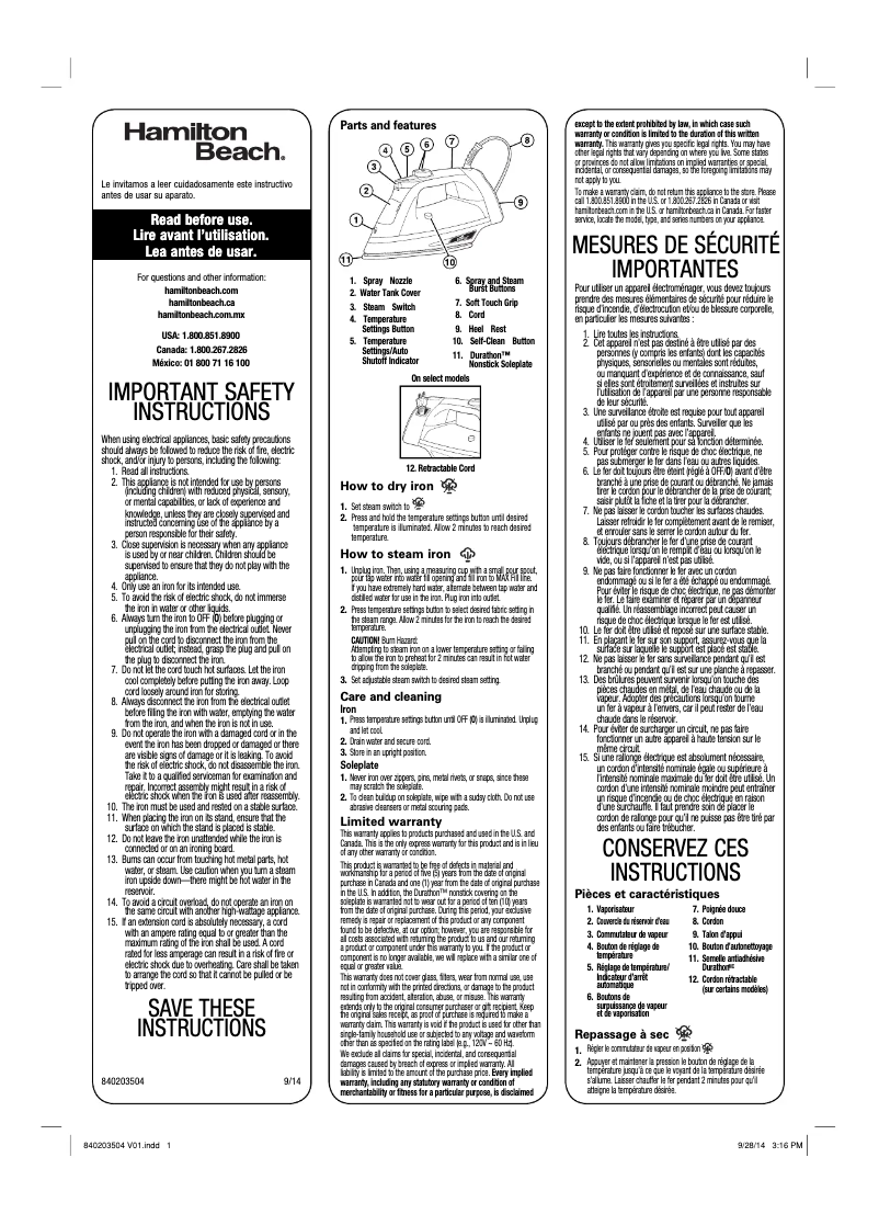 Image de la première page du manuel de l'appareil Durathon