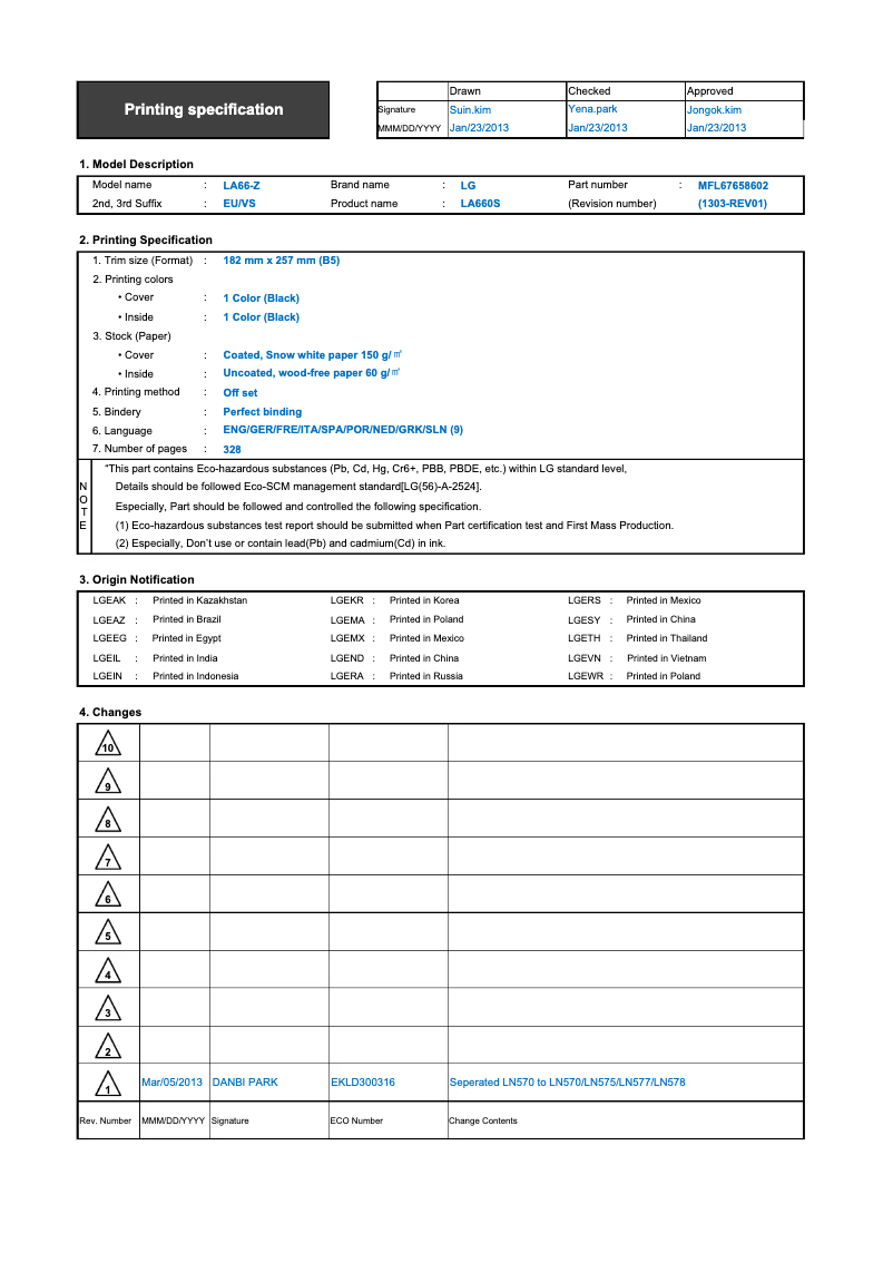 Page n°1 - Manuel utilisateur LG 60LA6208