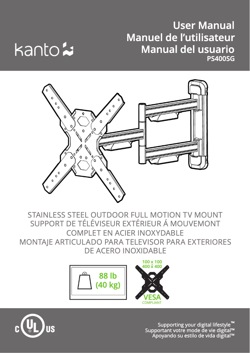 Page 1 de la notice Manuel utilisateur Kanto PS400SG