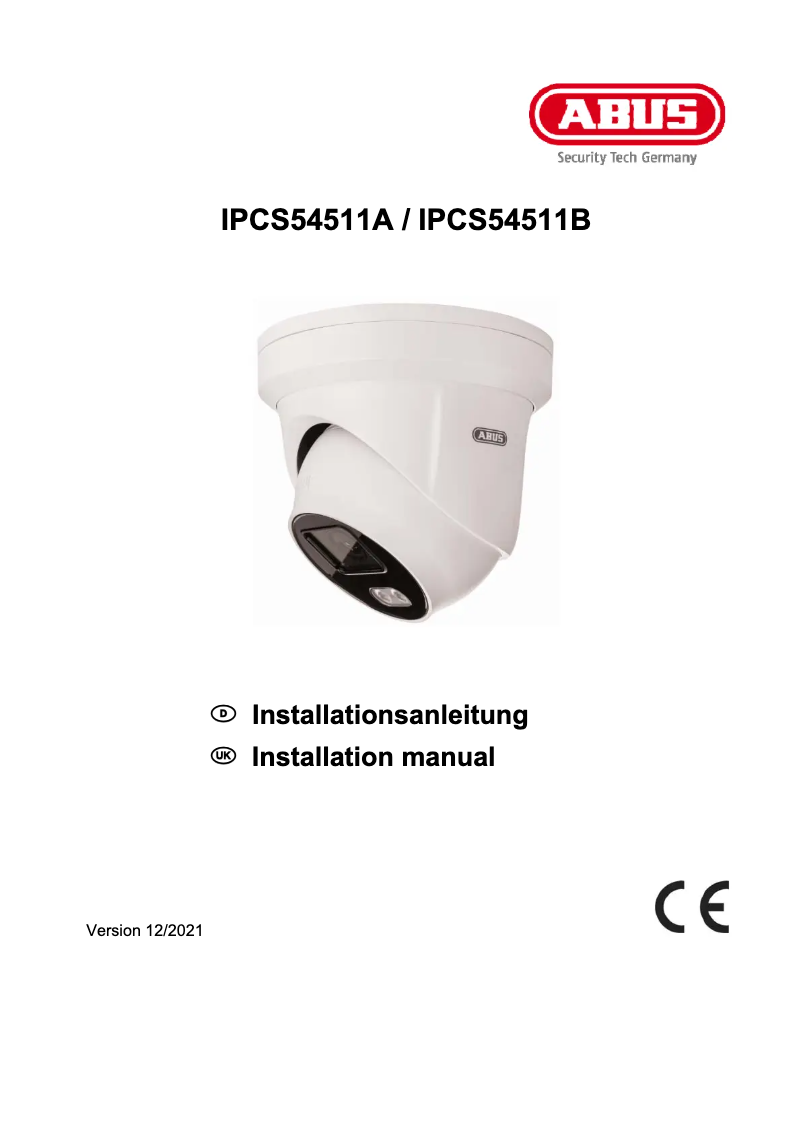Page n°1 - Guide d'installation Abus IPCS54511A