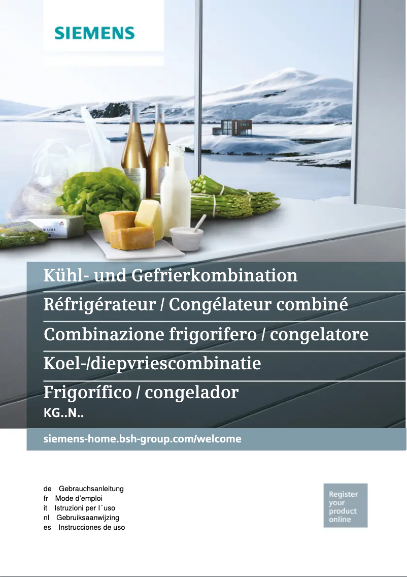 Page n°1 - Manuel utilisateur Siemens KG49NLW30