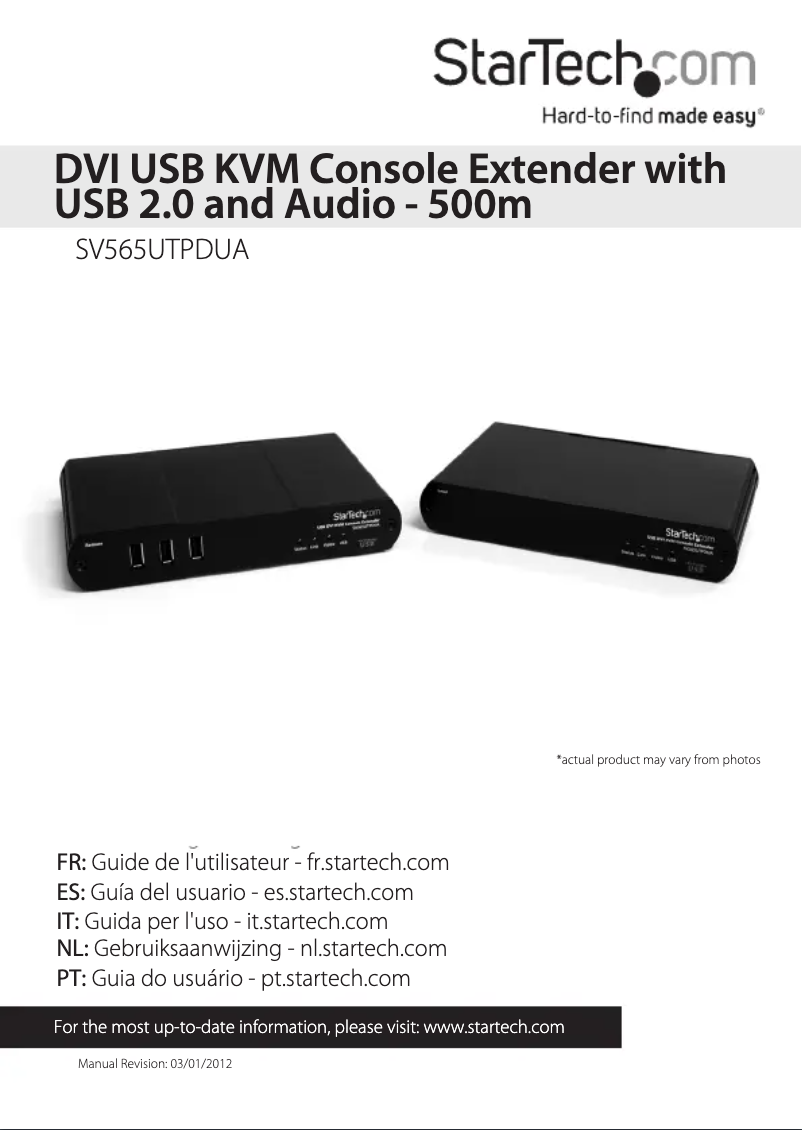 Image de la première page du manuel de l'appareil SV565UTPDUA