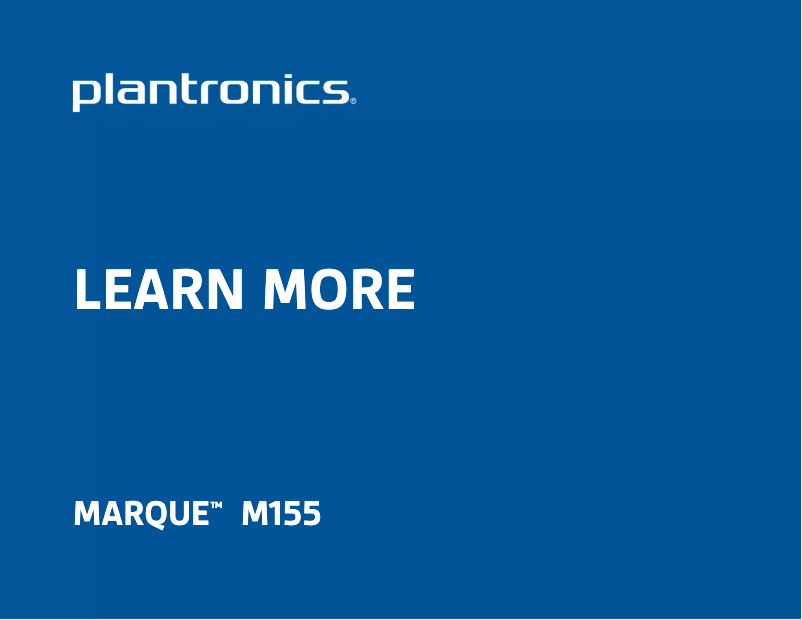 Page 1 de la notice Manuel utilisateur Plantronics Marque M155