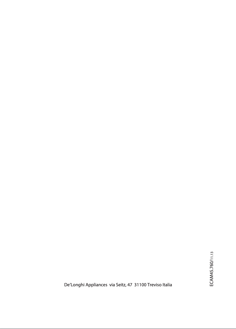 Page n°1 - Manuel utilisateur DeLonghi Eletta Cappuccino ECAM 45.766
