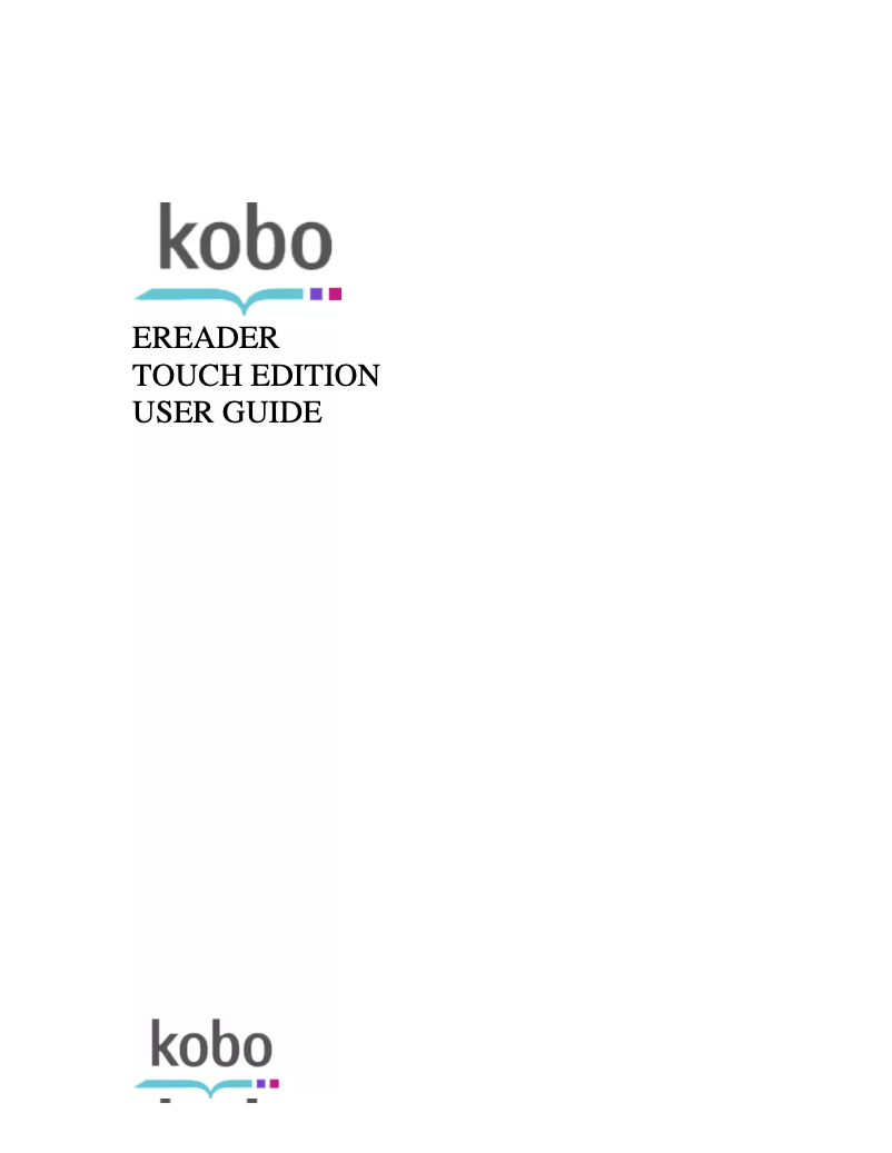 Page 1 de la notice Manuel utilisateur Kobo Touch N905-KDN-U