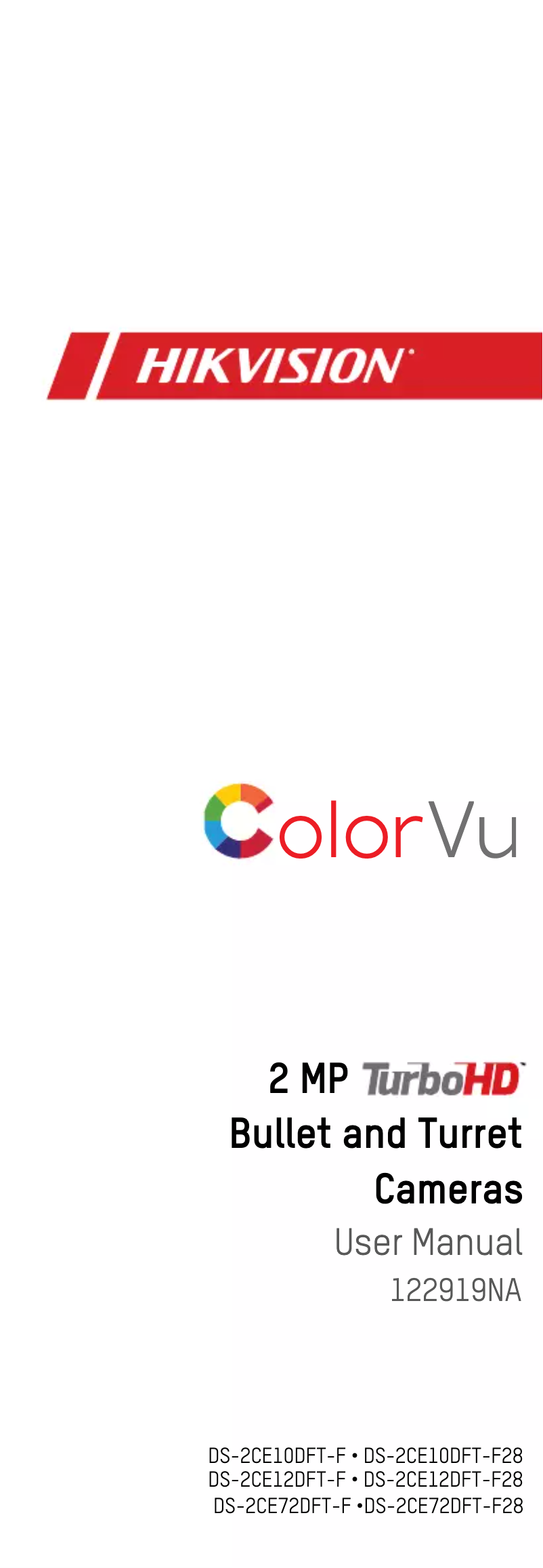 Page 1 de la notice Manuel utilisateur Hikvision DS-2CE12DFT-F
