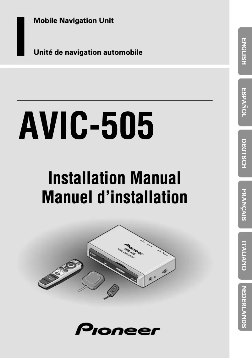 Page n°1 - Manuel utilisateur Pioneer AVIC-505