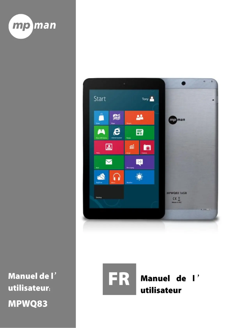 Page 1 de la notice Manuel utilisateur Mpman MPWQ83