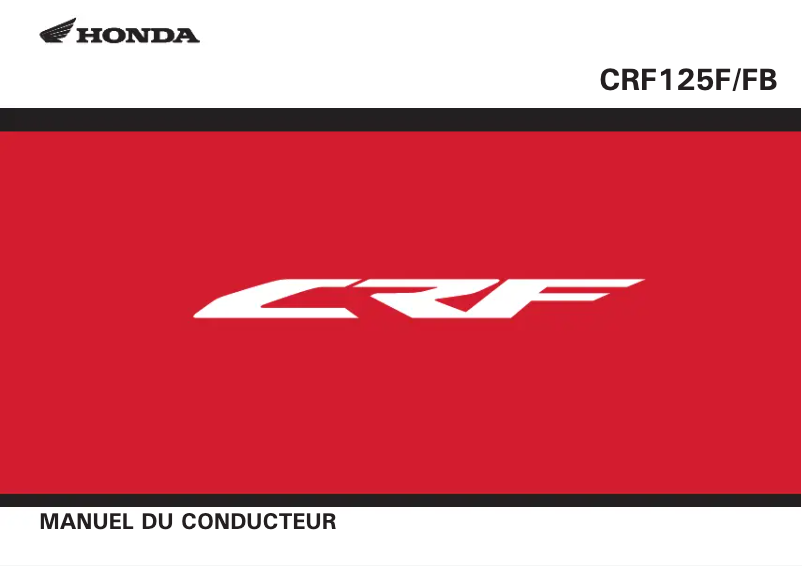 Page 1 of the manual User Manual Honda Big Wheel CRF125F (2019)
