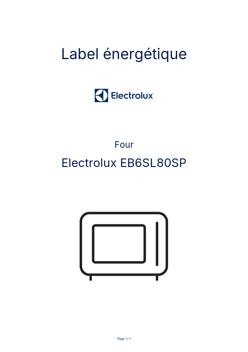 Image de la première page du manuel de l'appareil EB6SL80SP