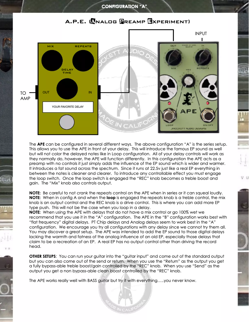 Page 1 de la notice Manuel utilisateur J. Rockett Audio Designs APE