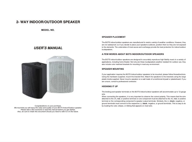 Page 1 de la notice Manuel utilisateur Pure Acoustics PX240