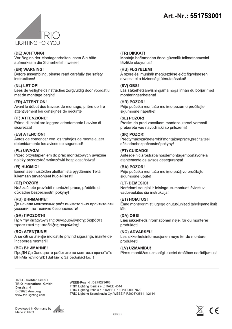 Image de la première page du manuel de l'appareil Nector 551753001