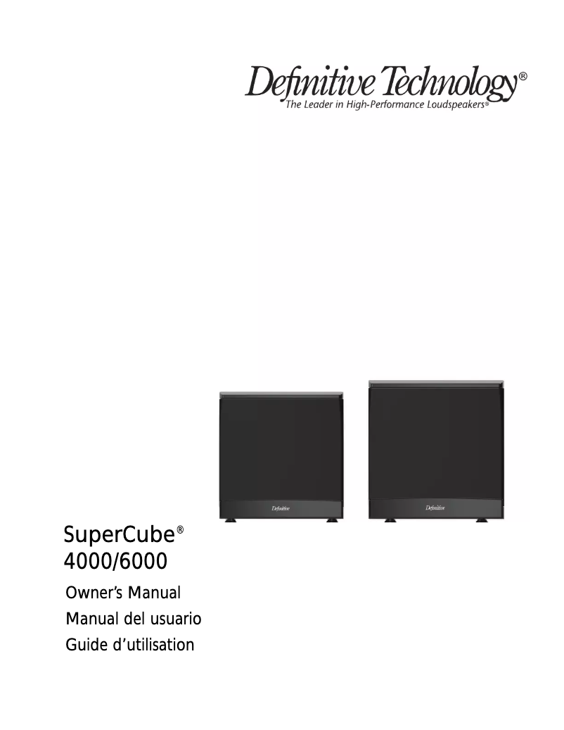 Page n°1 - Manuel utilisateur Definitive Technology Supercube 6000