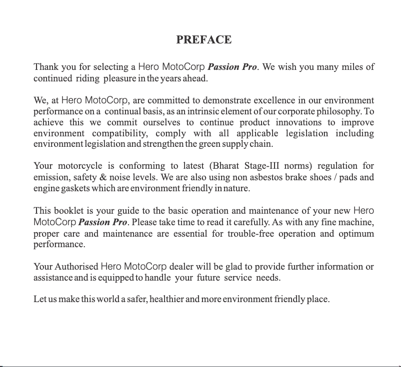 Página 1 del manual Manual de usuario Hero Passion Pro (2012)