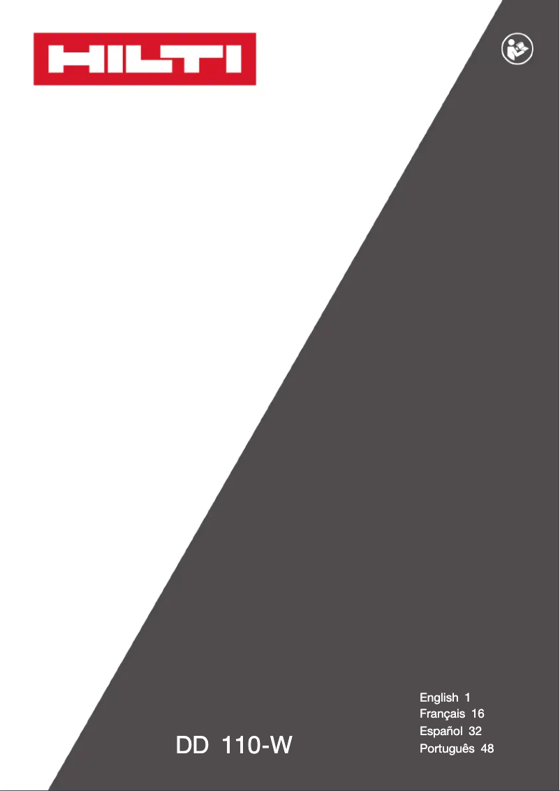 Page n°1 - Manuel utilisateur Hilti DD 110-W