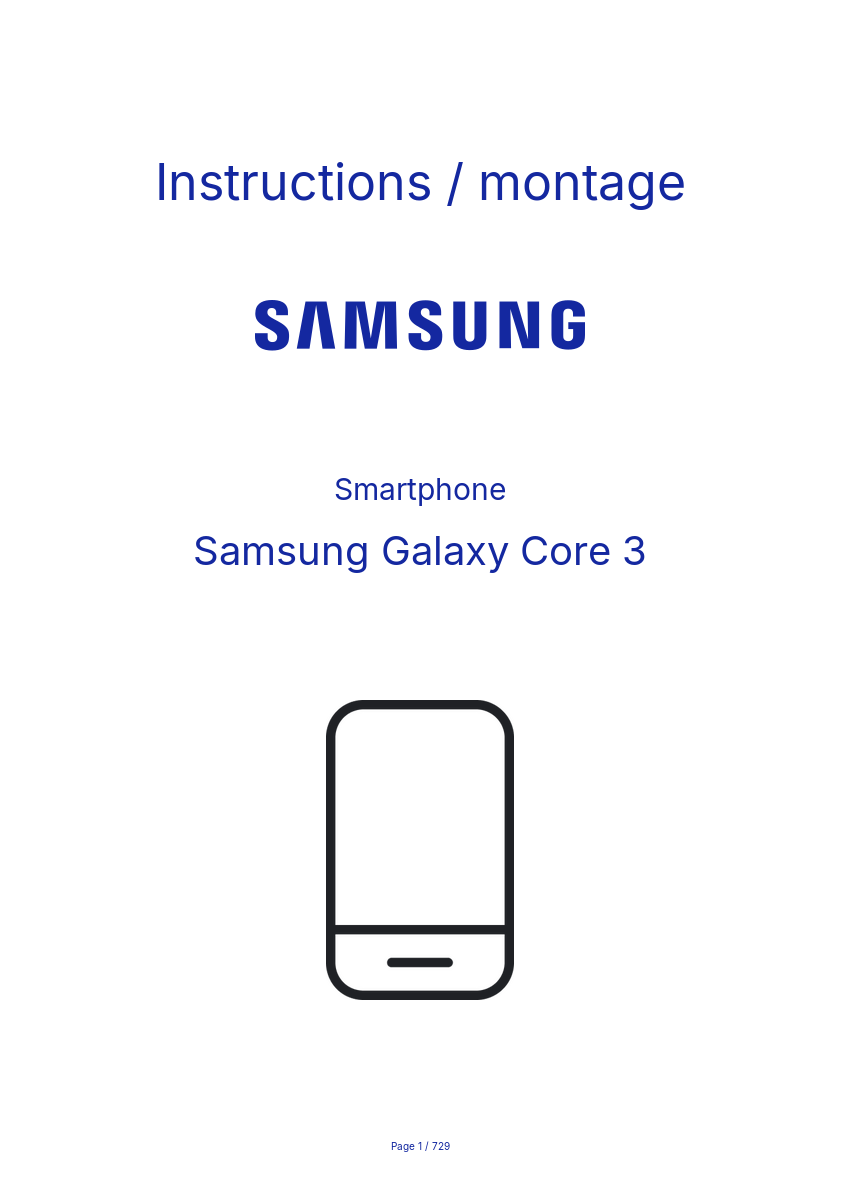 Image de la première page du manuel de l'appareil Galaxy Core 3