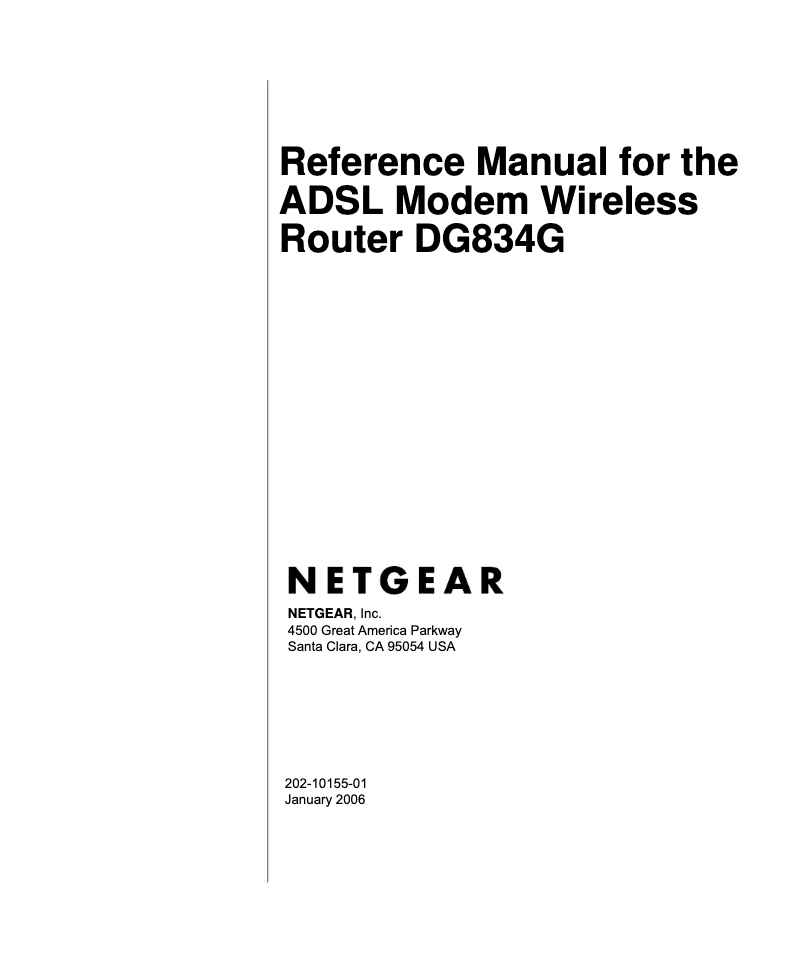 Image de la première page du manuel de l'appareil DG834G