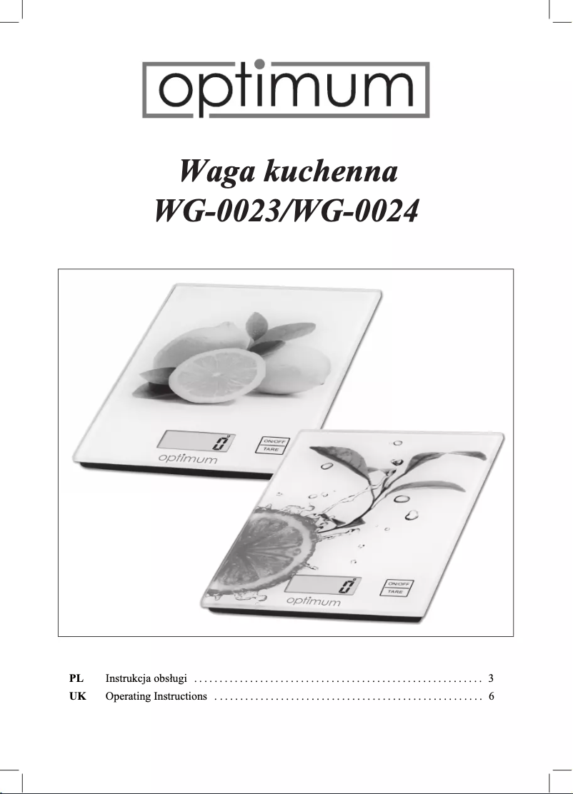 Page 1 de la notice Manuel utilisateur Optimum WG-0024