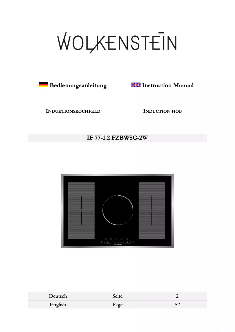 Image de la première page du manuel de l'appareil IF77-1.2FZBWSG-2W