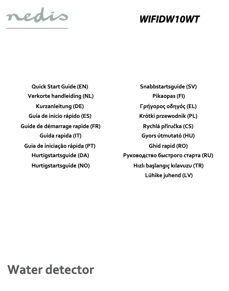 Image de la première page du manuel de l'appareil WIFIDW10WT