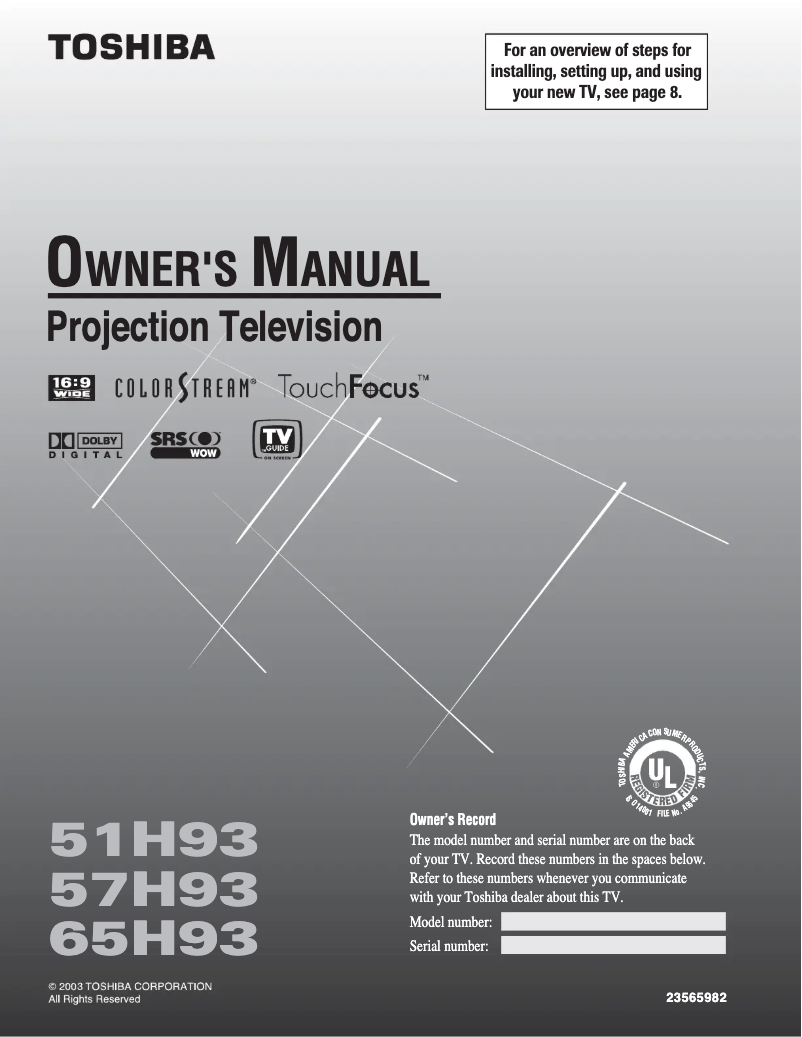 Image de la première page du manuel de l'appareil 57H93