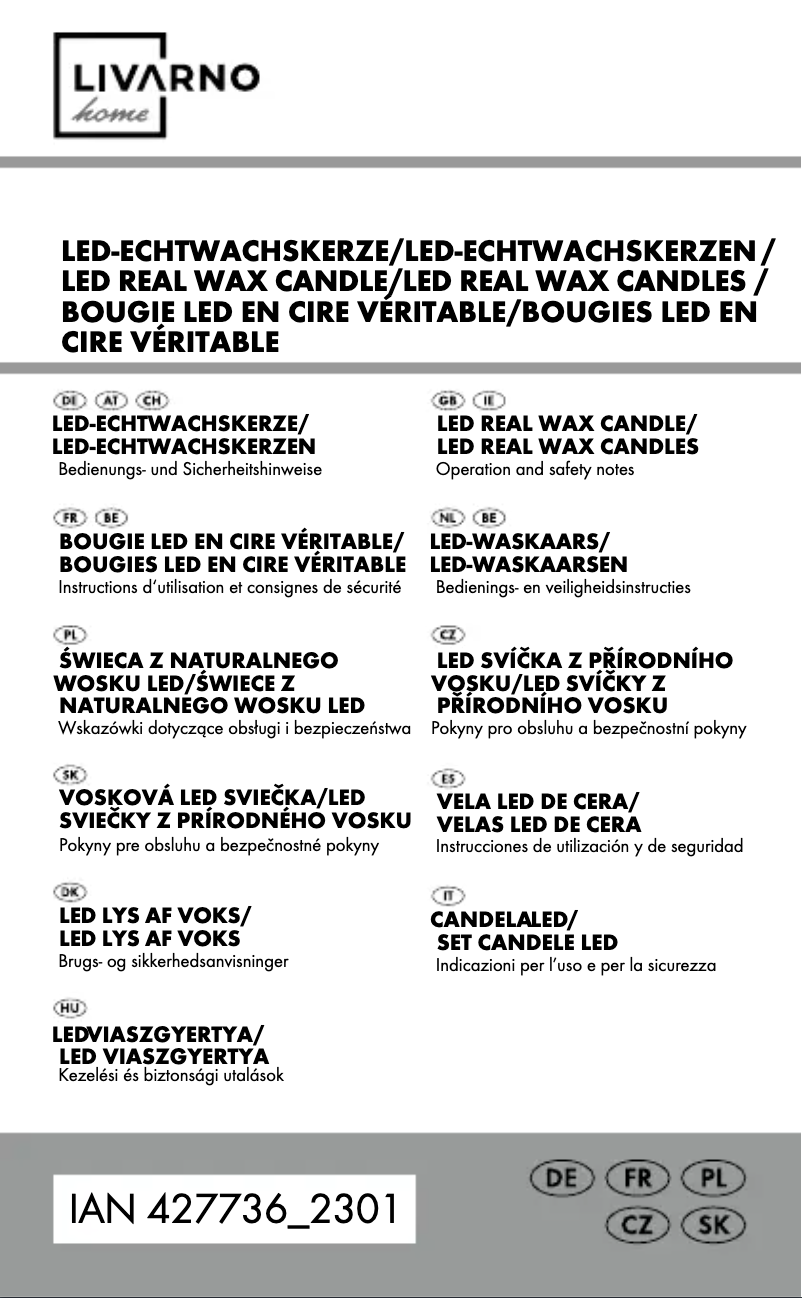 First page image of the manual for IAN 427736