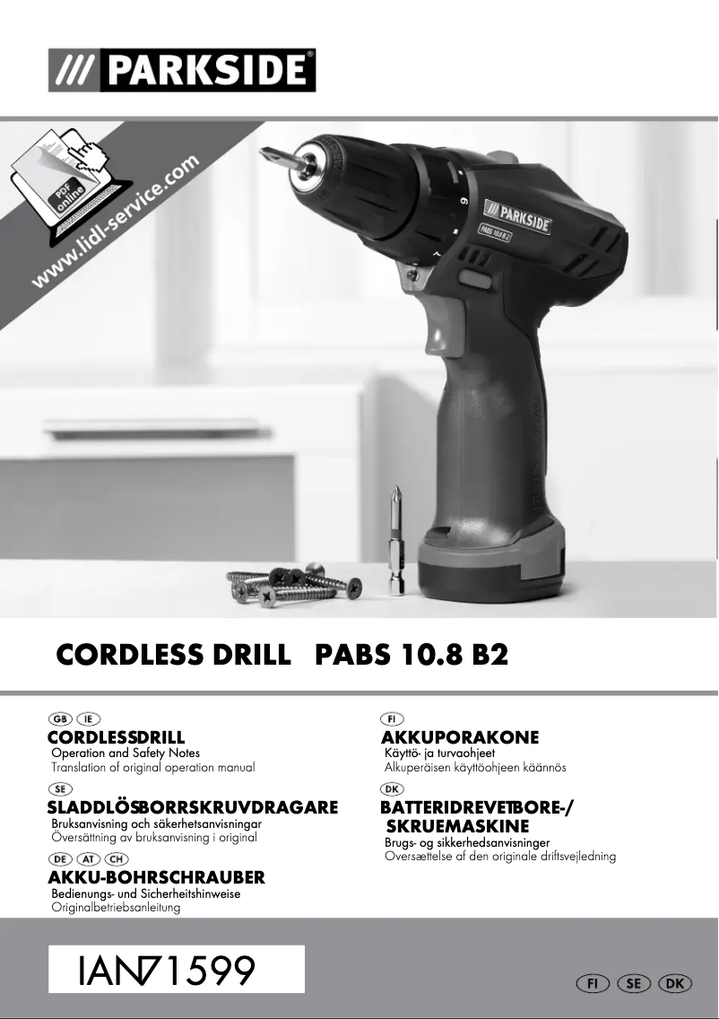Page n°1 - Manuel utilisateur Parkside PABS 10.8 B2