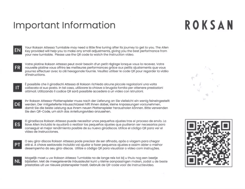 Image de la première page du manuel de l'appareil Attessa Turntable