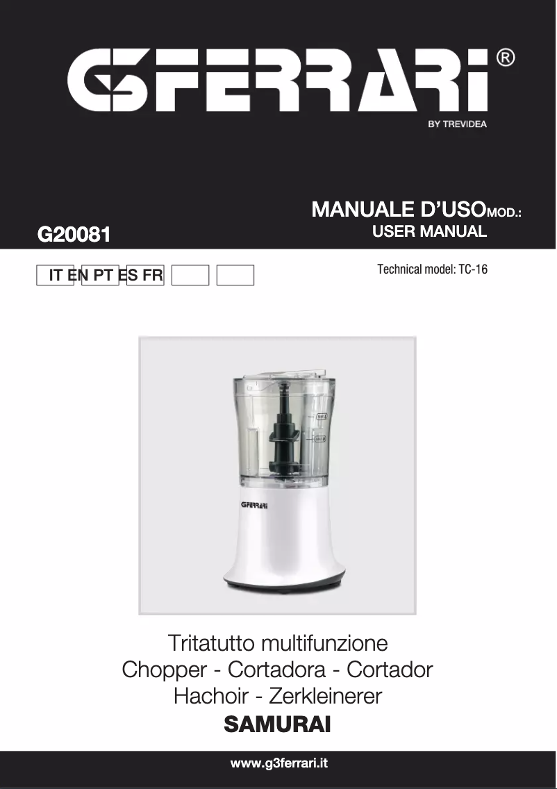 Page n°1 - Manuel utilisateur G3 Ferrari Samurai G20081