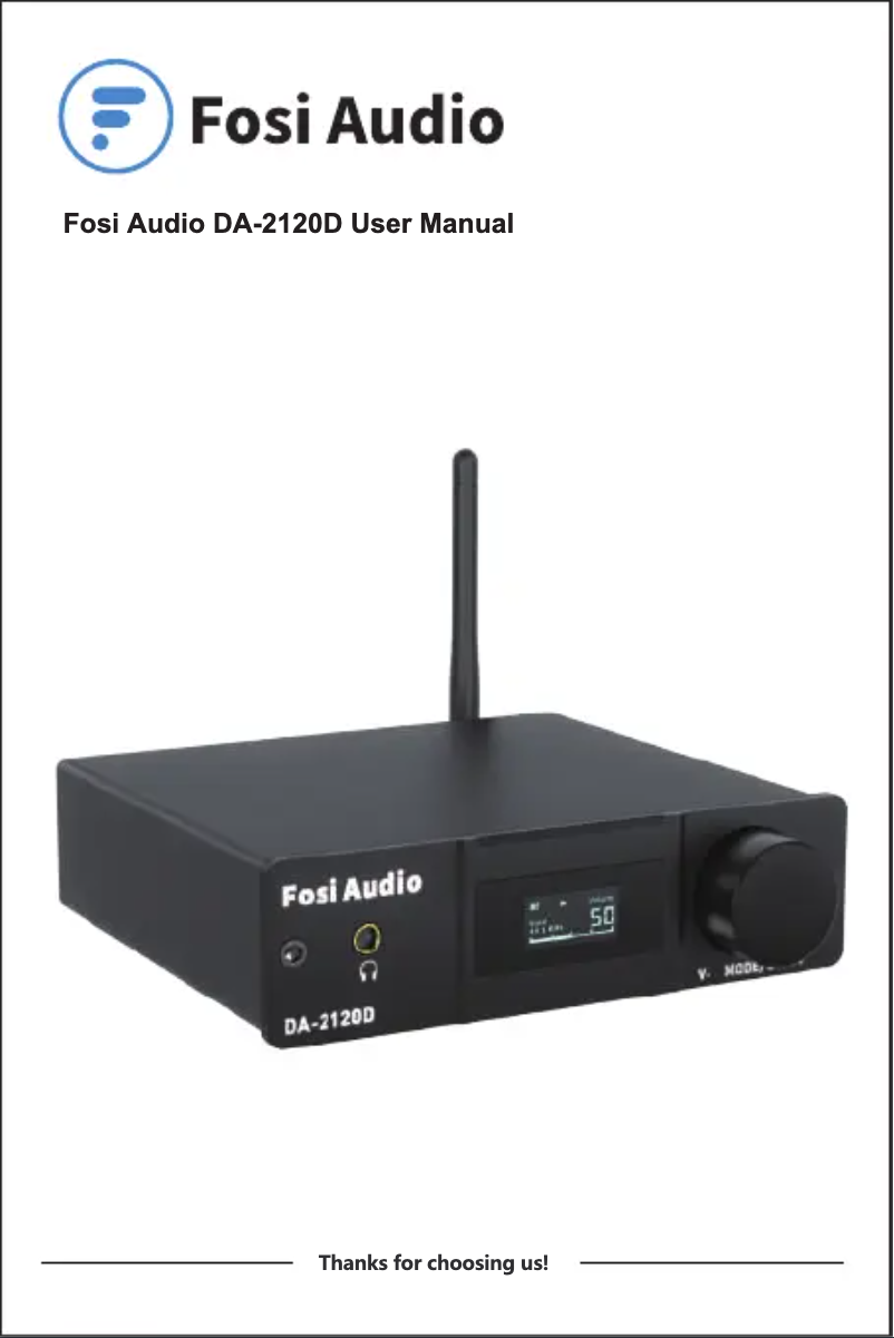 Page 1 de la notice Manuel utilisateur Fosi Audio DA-2120D