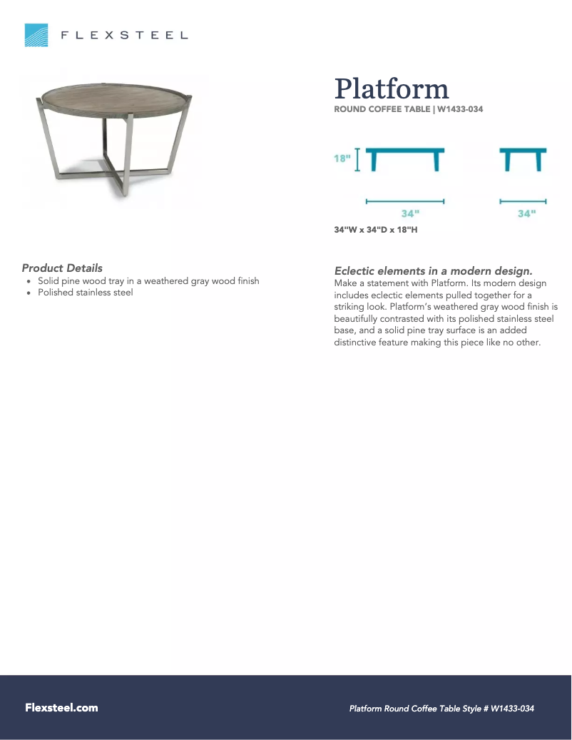Page 1 de la notice Manuel utilisateur Flexsteel Platform W1433-034