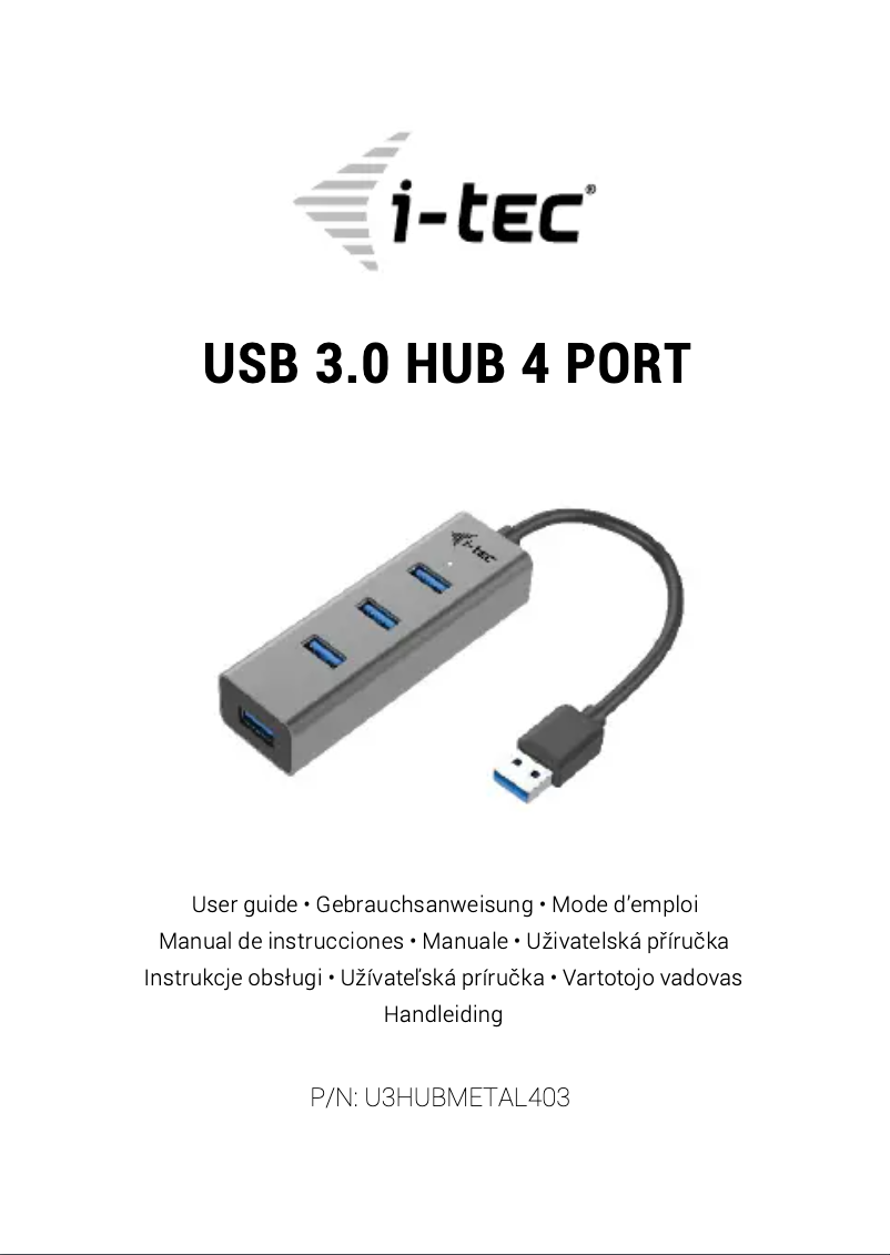 Página 1 del manual Manual de usuario i-TEC U3HUBMETAL403