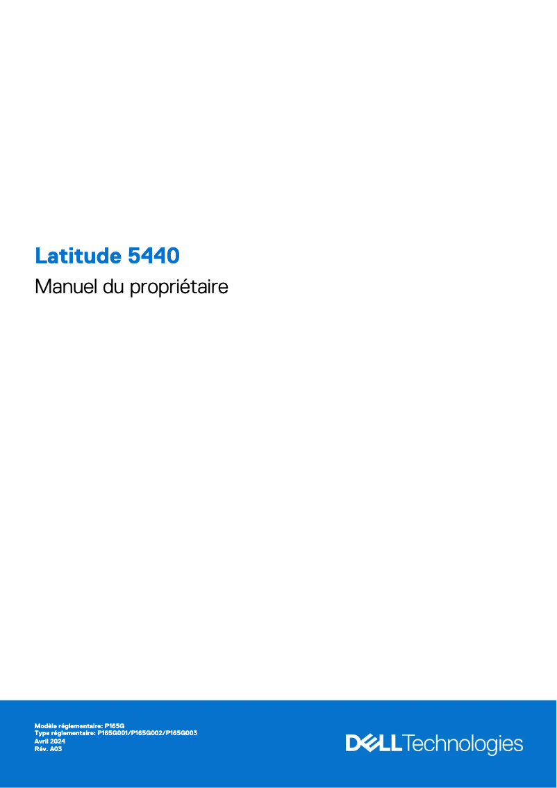 Image de la première page du manuel de l'appareil Latitude 5440