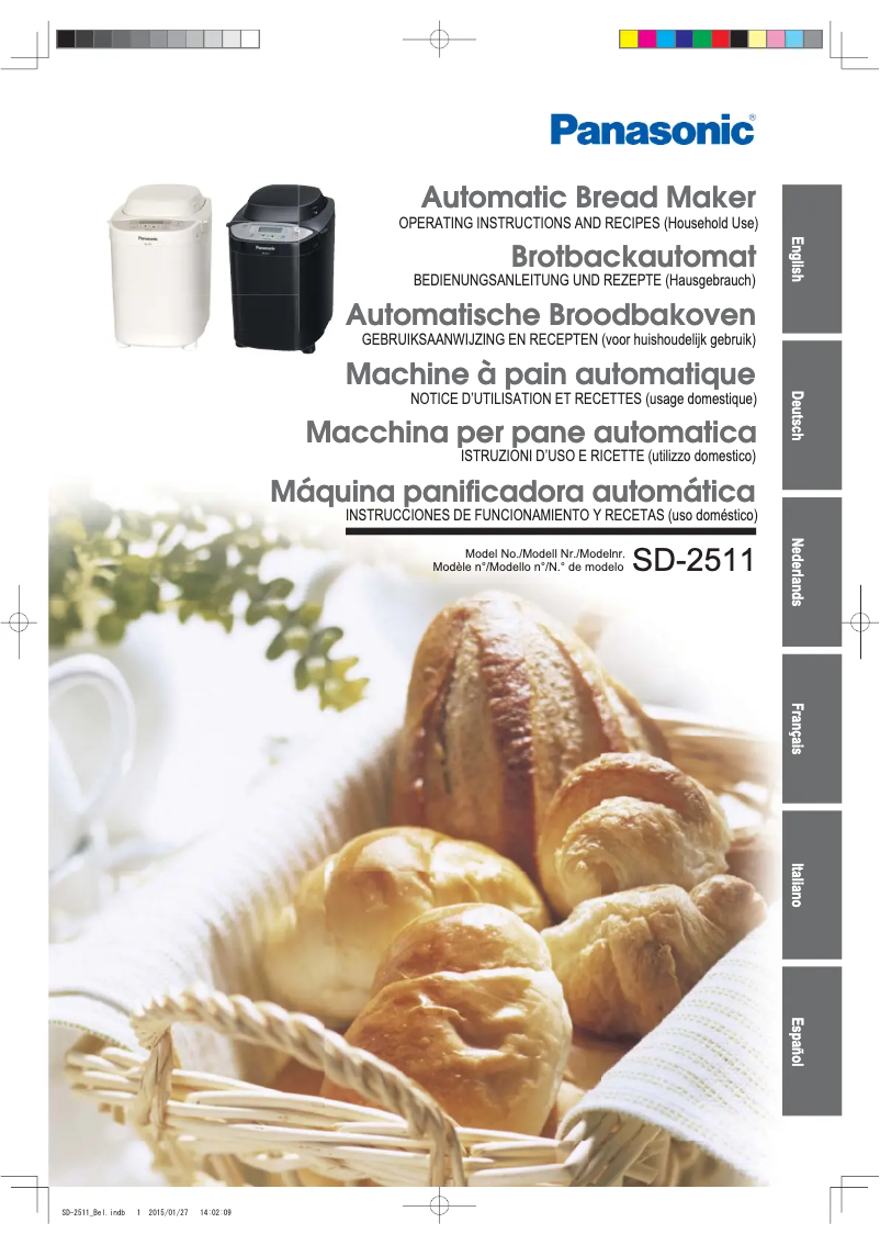 Page n°1 - Manuel utilisateur Panasonic SD-2511