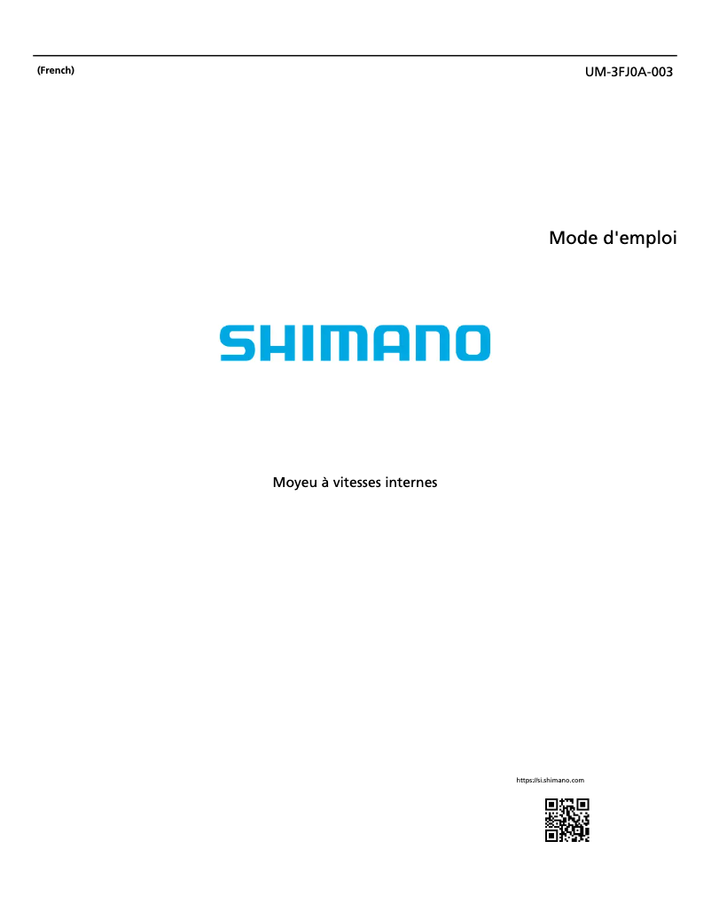 Page 1 de la notice Manuel utilisateur Shimano SG-C6001-8CD