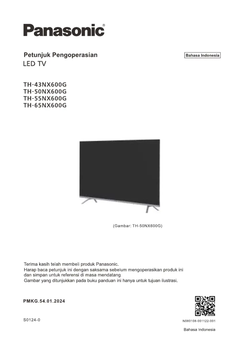 Page 1 de la notice Manuel utilisateur Panasonic TH-50NX600G