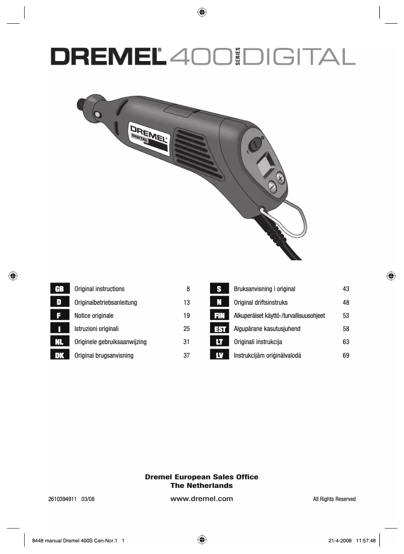 Imagen de la primera página del manual del dispositivo 400-4/80