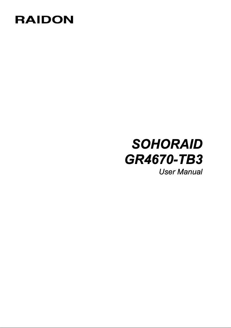 Página 1 del manual Manual de usuario Raidon GR4670-TB3