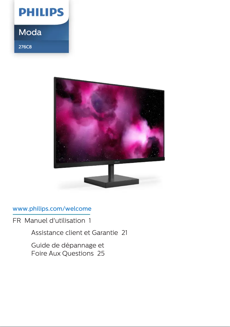 Page n°1 - Manuel utilisateur Philips Moda 276C8