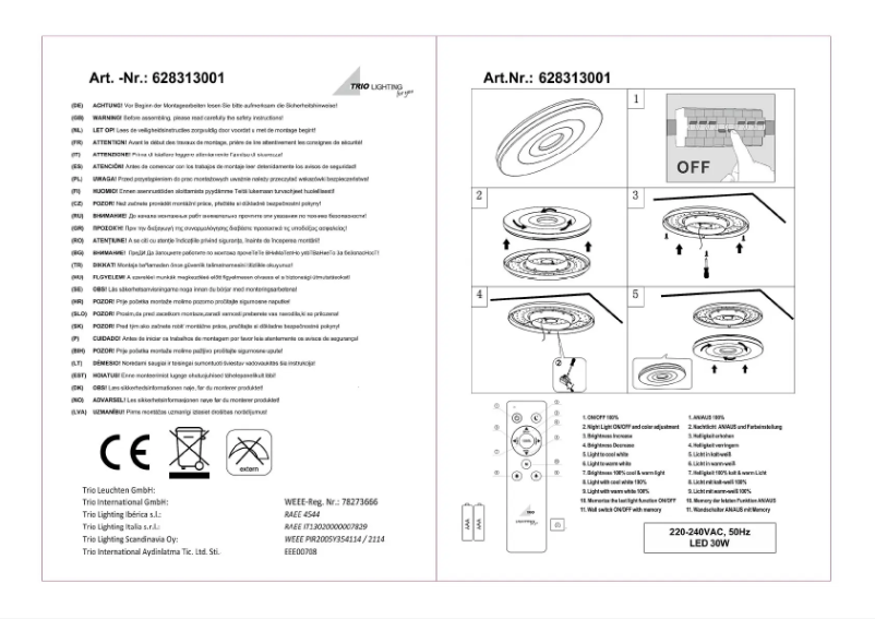 Image de la première page du manuel de l'appareil Shaolin 628313001