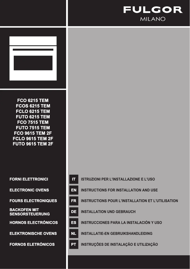Page n°1 - Guide d'installation Fulgor Milano FCO 7515 TEM
